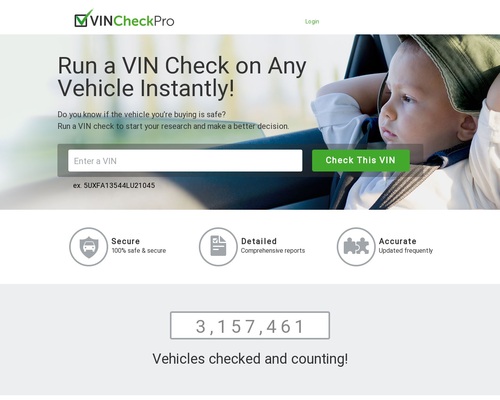 VIN Check Pro - A product created for affiliates by affiliates.